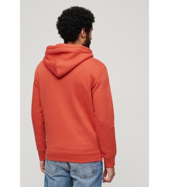 Superdry Sweatshirt med huva och logotyp Essential orange