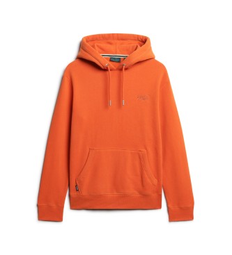 Superdry Sweatshirt med huva och logotyp Essential orange