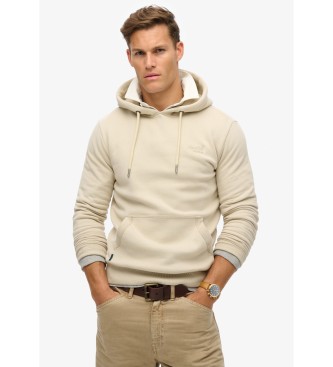 Superdry Essential Beige Sweatshirt med htte og logo