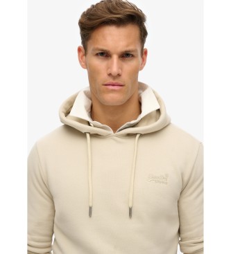 Superdry Essentieel Beige Hooded Sweatshirt met Logo