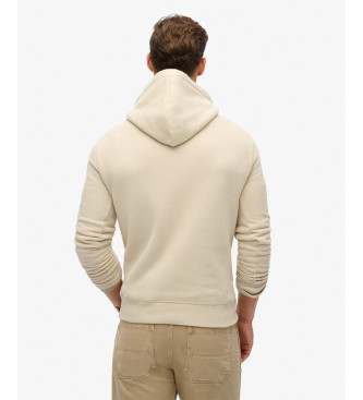 Superdry Essential Beige Sweatshirt med htte og logo