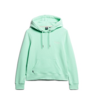 Superdry Mikina s kapuco in logotipom Essential green