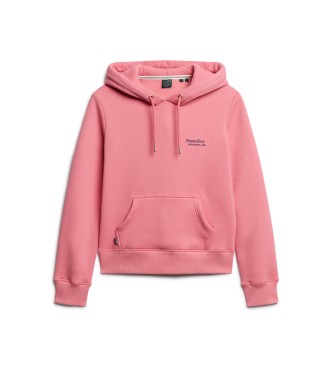 Superdry Sweatshirt com capuz e logtipo Essential rosa