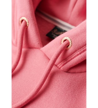 Superdry Felpa con cappuccio rosa con logo Essential
