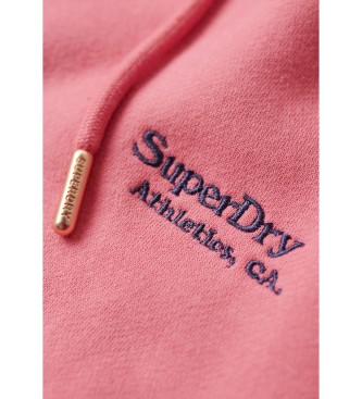 Superdry Bluza z kapturem z logo Essential różowa