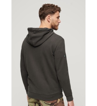 Superdry Sweatshirt med huva och logotryck Vintage svart