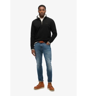 Superdry Sweatshirt  col Bakers avec logo Essentiel noir