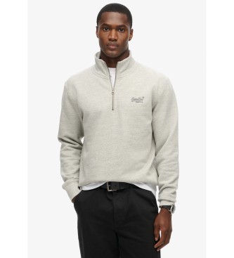 Superdry Sweatshirt avec col boulanger et logo Gris essentiel