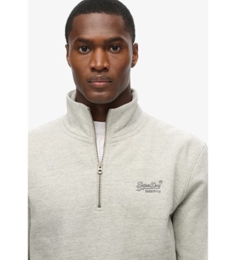 Superdry Sweatshirt avec col boulanger et logo Gris essentiel