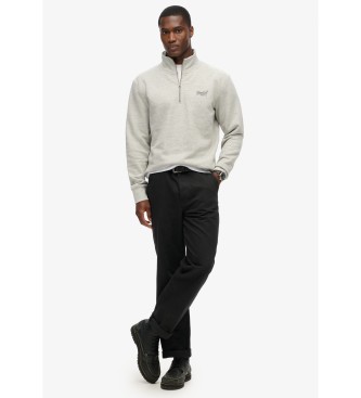 Superdry Sweatshirt avec col boulanger et logo Gris essentiel