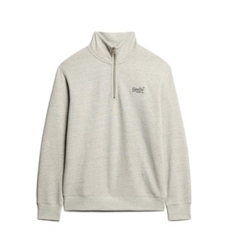 Superdry Sweatshirt avec col boulanger et logo Gris essentiel