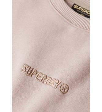 Superdry Sweatshirt  col rond et imprim micrologo beige