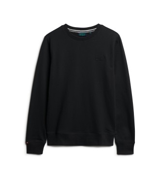 Superdry Sweatshirt med rund halsringning och logotyp Essential black
