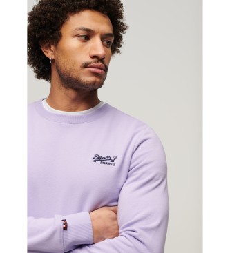 Superdry Sweatshirt med rund hals og logo Essential lilla