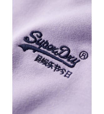 Superdry Sweatshirt med rund hals og logo Essential lilla