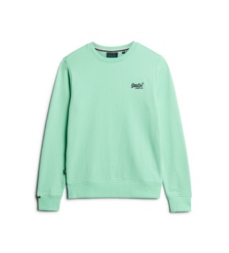 Superdry Sweater met ronde hals en logo Essential groen