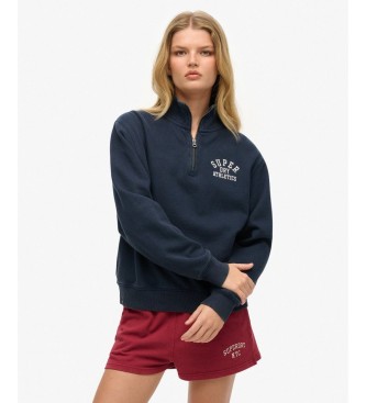 Superdry Athletic Essential navy half-zip hoodie