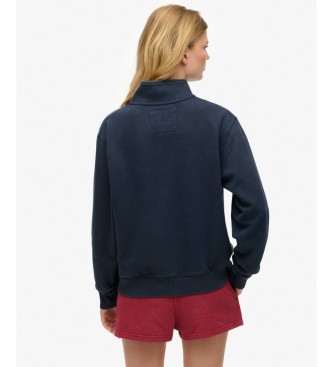 Superdry Athletic Essential navy half-zip hoodie