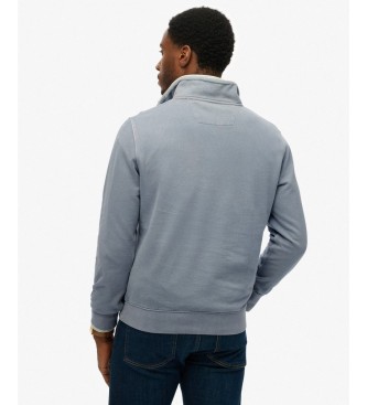 Superdry Classic Essential Half-sweatshirt med halv lynlås i denimblå