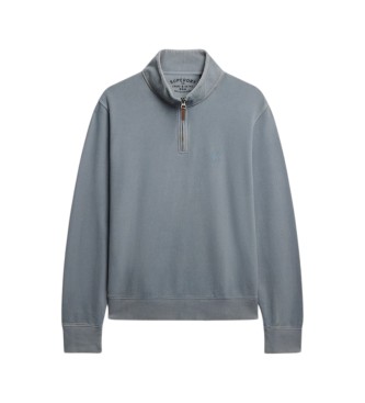 Superdry Classic Essential Half-sweatshirt med halv lynlås i denimblå