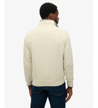 Superdry Sweat à demi-fermeture éclair Classic Essential beige