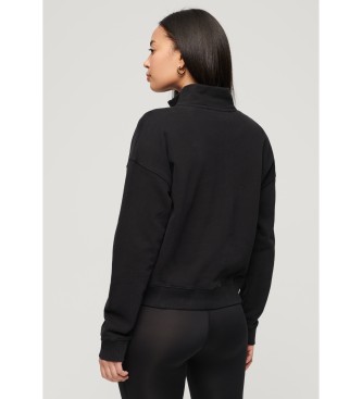 Superdry Sportswear Sweatshirt mit halbem Reiverschluss schwarz