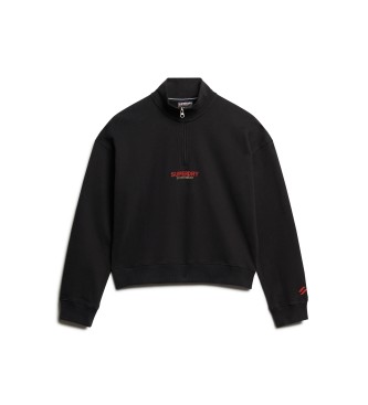 Superdry Sweat-shirt demi-zip Sportswear noir