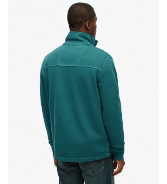 Superdry Grüner Classic Pique Pullover mit halbem Reißverschluss
