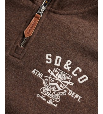 Superdry Brown Country Club half-zip hoodie