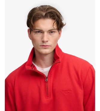 Superdry Red Essential Serif half-zip sweatshirt