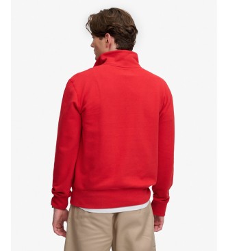 Superdry Red Essential Serif half-zip sweatshirt