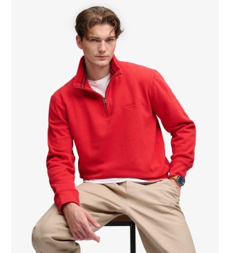Superdry Red Essential Serif half-zip sweatshirt