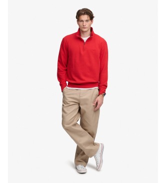 Superdry Red Essential Serif half-zip sweatshirt