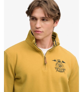 Superdry Bluza z krótkim zamkiem Gothic Varsity ?ó?ta