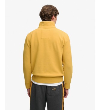 Superdry Bluza z krótkim zamkiem Gothic Varsity ?ó?ta