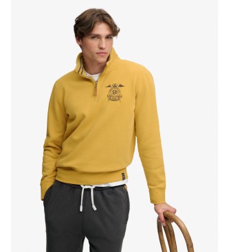 Superdry Bluza z krótkim zamkiem Gothic Varsity ?ó?ta