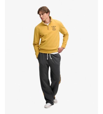Superdry Bluza z krótkim zamkiem Gothic Varsity ?ó?ta