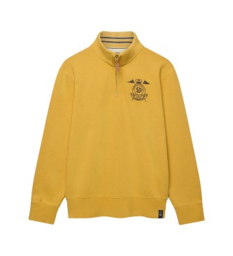 Superdry Bluza z krótkim zamkiem Gothic Varsity ?ó?ta