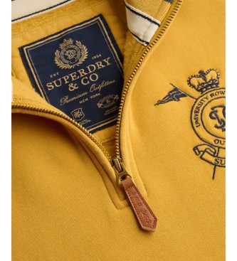 Superdry Bluza z krótkim zamkiem Gothic Varsity ?ó?ta