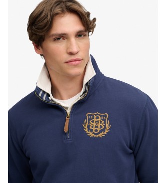 Superdry Sweatshirt med halv lynlås Gothic Varsity marineblå