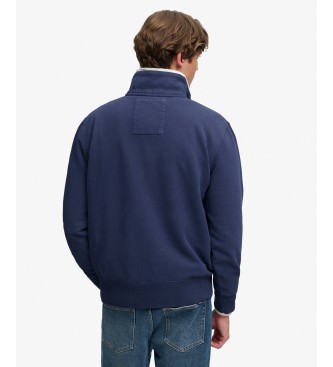 Superdry Sweatshirt med halv lynlås Gothic Varsity marineblå