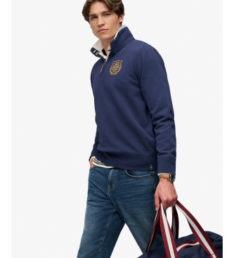 Superdry Sweatshirt med halv lynlås Gothic Varsity marineblå