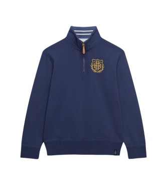 Superdry Sweatshirt med halv lynlås Gothic Varsity marineblå