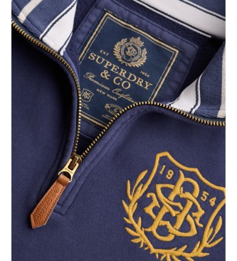 Superdry Sweatshirt med halv lynlås Gothic Varsity marineblå