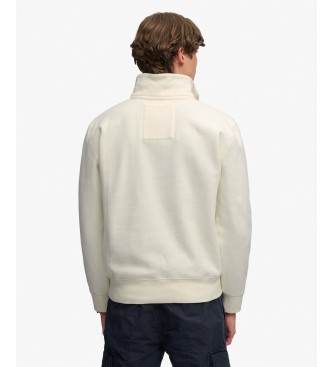Superdry Beige Gothic Varsity sweatshirt med halv lynlås