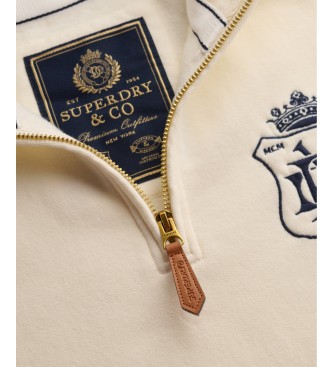 Superdry Beige Gothic Varsity sweatshirt med halv lynlås
