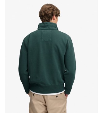 Superdry Grøn Gothic Varsity sweatshirt med halv lynlås