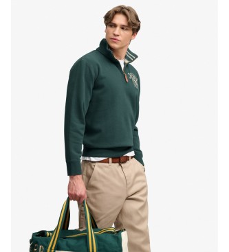 Superdry Grøn Gothic Varsity sweatshirt med halv lynlås