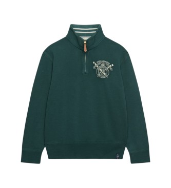 Superdry Grøn Gothic Varsity sweatshirt med halv lynlås