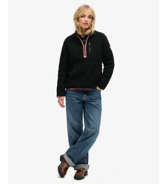 Superdry Sudadera con media cremallera Outdoor Half negro